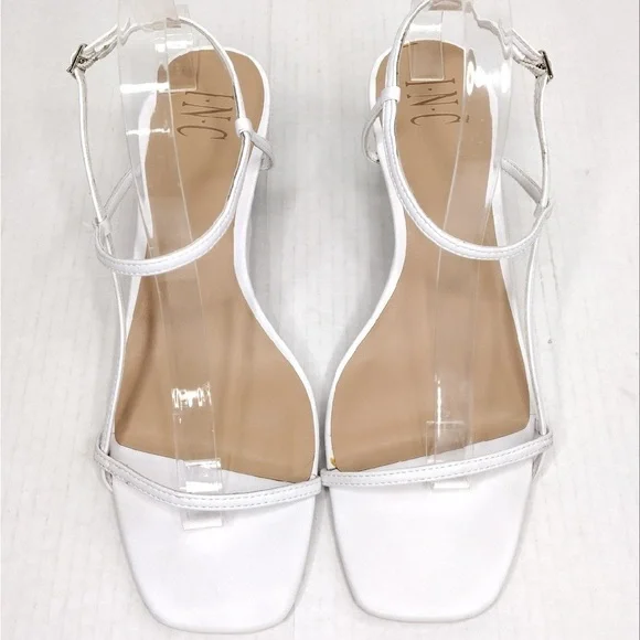 INC White Green Calise Square Toe Buckle Ankle Vacation Embellished Round Heel - Picture 10 of 15